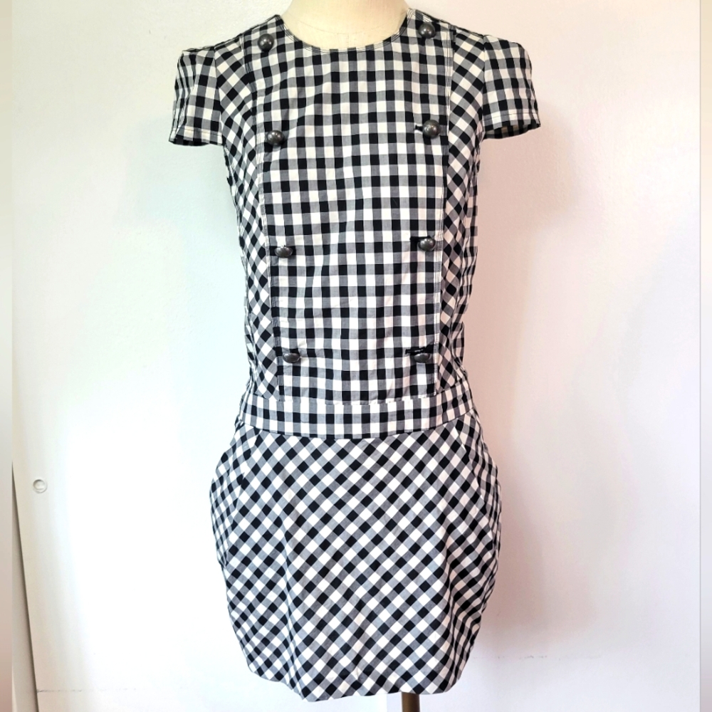 VTGE DAZZLE B/W Checkered Women's Dress